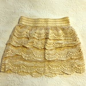 Lined crochet skirt!